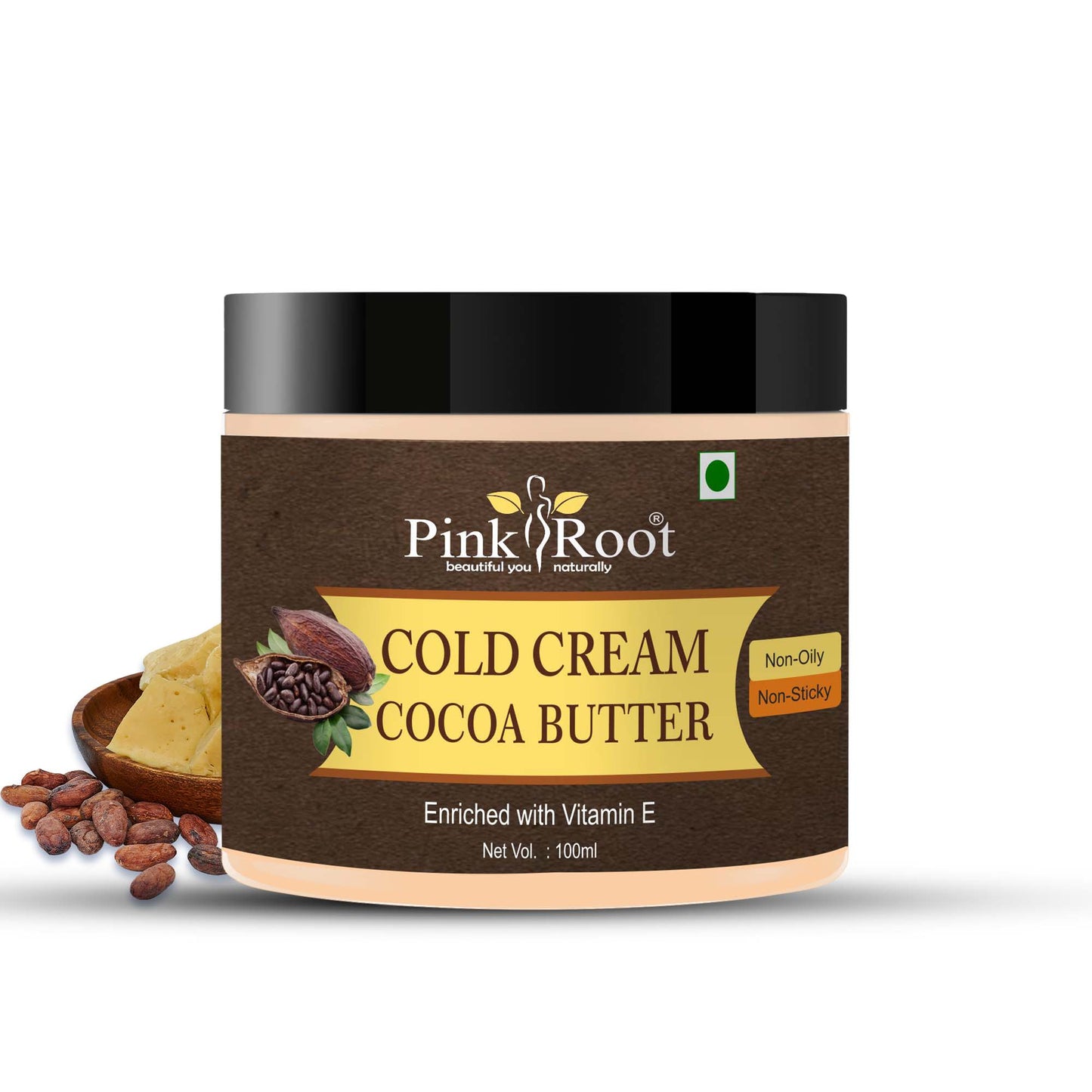 Pink Root Cocoabutter Cold Cream for winter , Moisturising & Nourishing Cream with Vitamin E Oil & Almond Oil 100ml