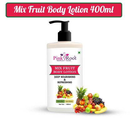 Pink Root Mix Fruit Body Lotion - Active Fruit Boosters - moisturize and soften skin leaving no signs of dryness (400ml)