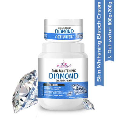 Pink Root Skin Whitening Diamond Bleach Cream with Activator 1Kg gives Sparkling brightness & purification & gives fairer skin