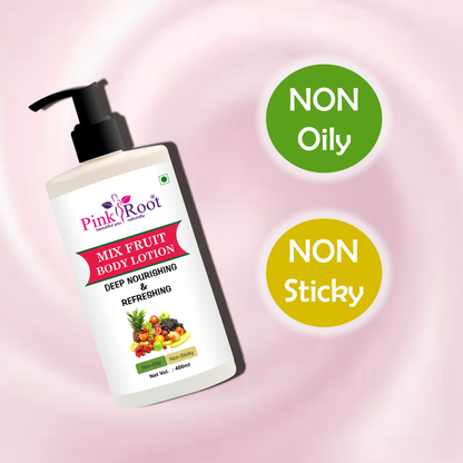 Pink Root Mix Fruit Body Lotion - Active Fruit Boosters - moisturize and soften skin leaving no signs of dryness (400ml)