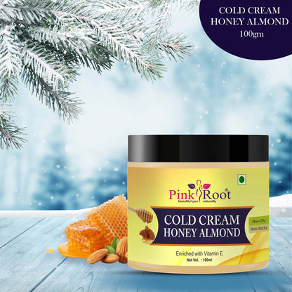 Pink Root Honey Almond Cold Cream 100ml, Nourishes & Hydrates Skin, Deeply Moisturises Skin