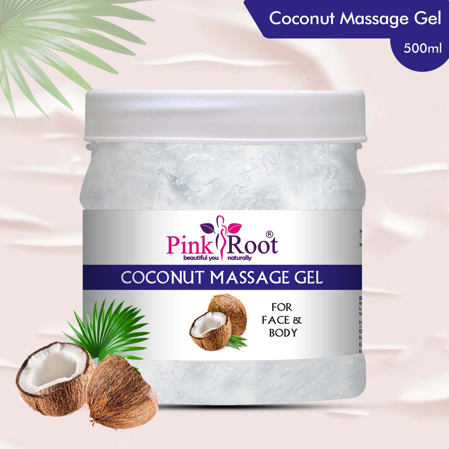 Pink Root Coconut Gel 500ml for Removing Acnes & Pimples, Cleansing of Skin, Moisturising & Nourishment