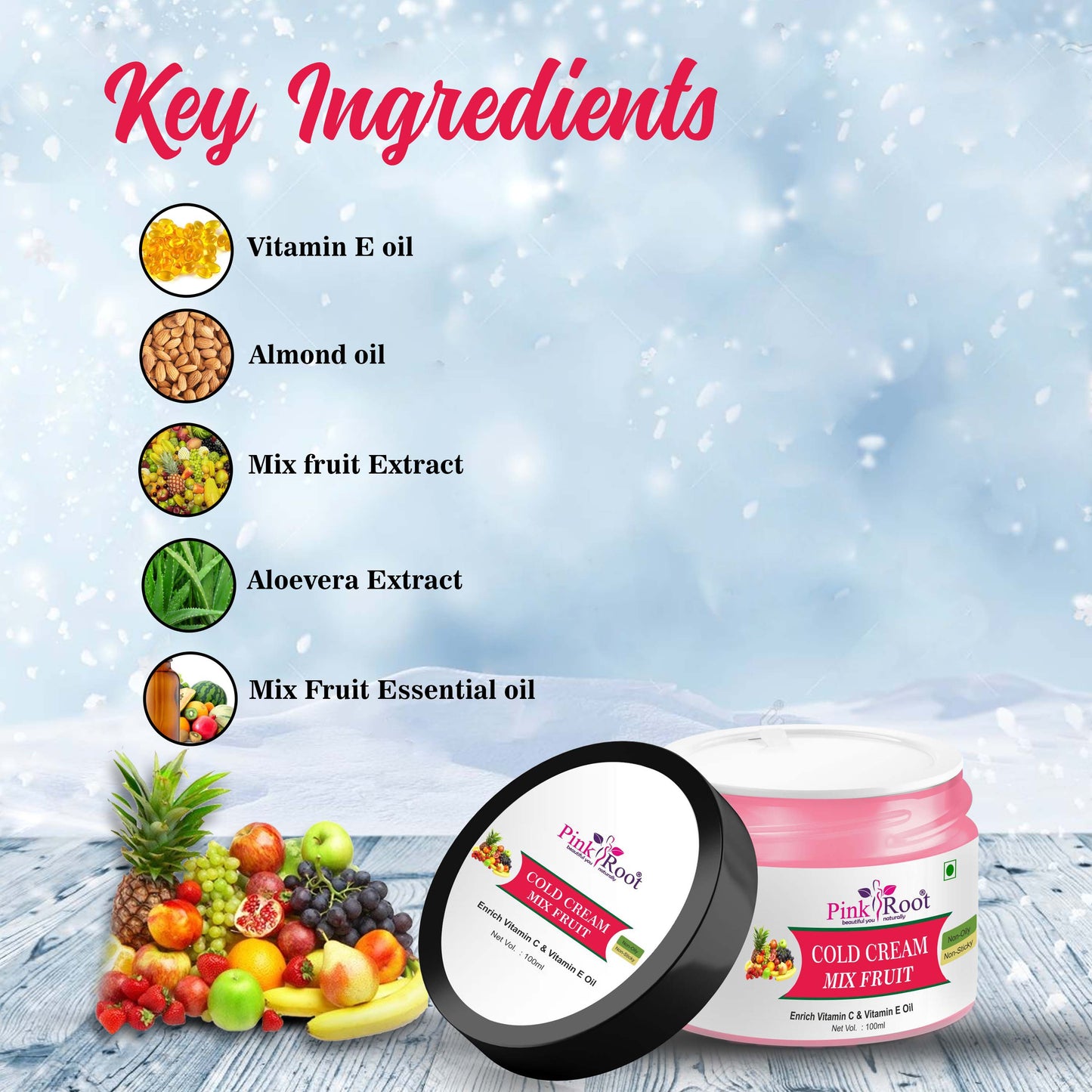 Pink Root Cold Cream with Fruit Enzymes 100ml