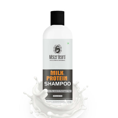 Mister Beard Milk Protein Shampoo (250ml) with Wheat & Milk Proteins | Long, Strong, Silky, Moisturizing hair Shampoo