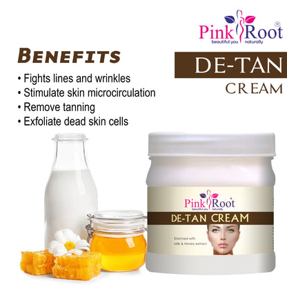 Pink Root De Tan Eco Facial Kit , 500gm Pack of 4, Skin Brightening Ubtan For Glowing Skin,Tan Removal, Whitening, Depigmentation, Oil Control, Acne & Fairness