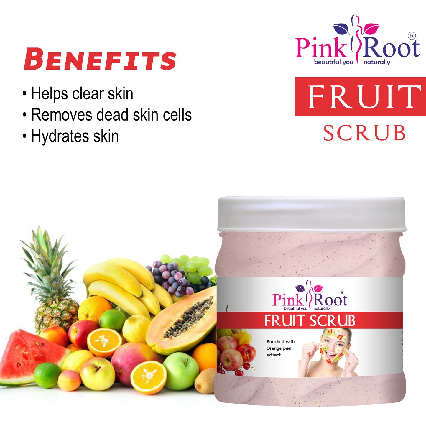 Pink Root Fruit Eco Facial Kit , 500gm Pack of 4, For Glowing Skin,Tan Removal, Whitening, Depigmentation, Oil Control, Acne & Fairness