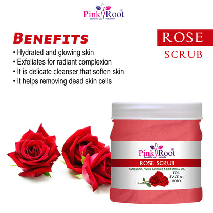 Pink Root Rose Eco Facial Kit , 500gm Pack of 4, Glowing Skin,Tan Removal, Whitening, Depigmentation, Oil Control, Acne & Fairness