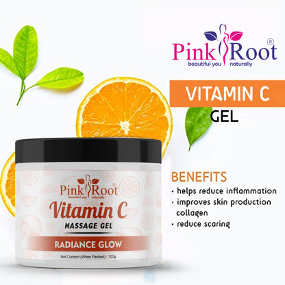 Pink Root Vitamin C Facial Kit ( scrub, face Pack, Gel, Cream with Face wash)for Skin Whitening & Brightening, Eliminates Fine Lines & Wrinkles, Sulphate & paraben Free