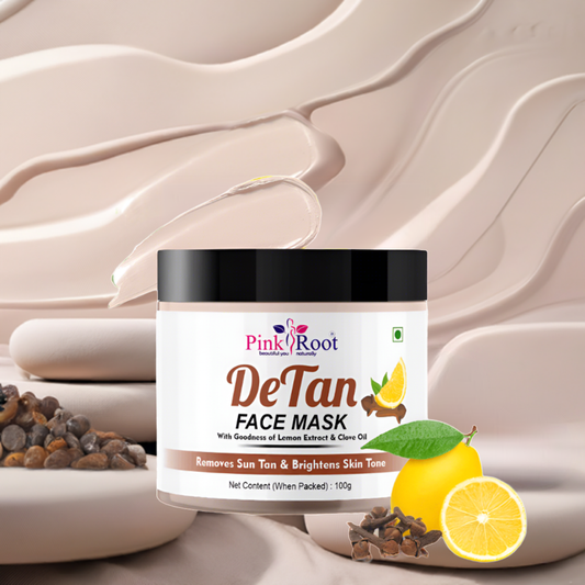 Pink Root Detan Face Mask 100gm, Tan Removal, Whitening, Depigmentation, Oil Control, Acne & Fairness, Ubtan Glow Face Pack, Skin Brightening Face Pack, Used by All Types of Skin