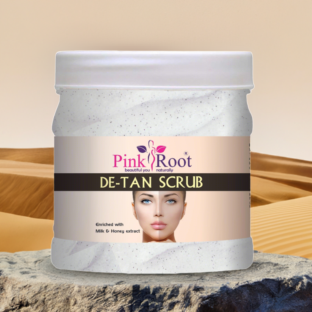 Pink Root DeTan Scrub Enriched with Clove Oil(500 ml) helps in Tan Removal, Blackheads and dirt free skin