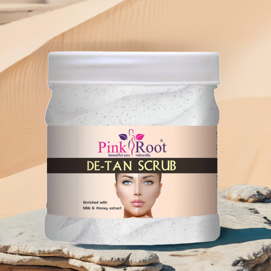 Pink Root DE-TAN Scrub Enriched with Clove Oil(500 ml) helps in Tan Removal, Blackheads and dirt free skin